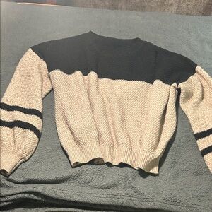 Black and Cream Women's Sweater